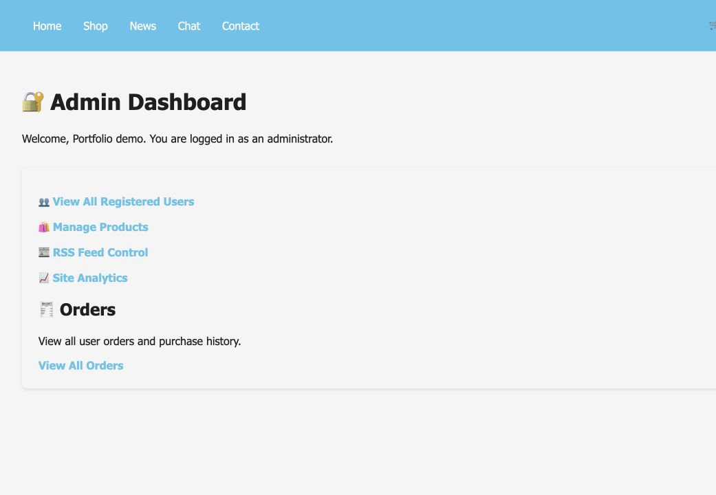 IronicTuning admin dashboard with user, product, news, analytics, and order management links.